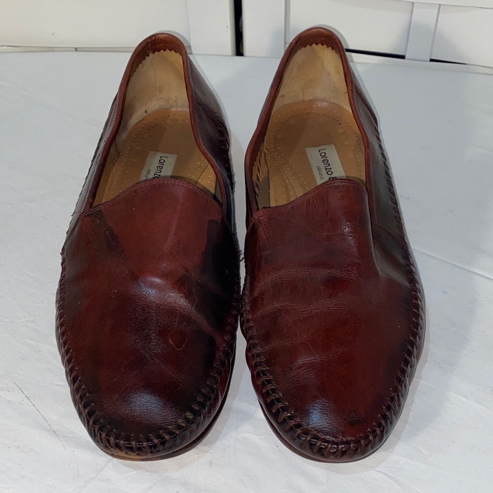 Vintage Lorenzo Banfi Dark Brown Leather Loafers Men’s 12 M